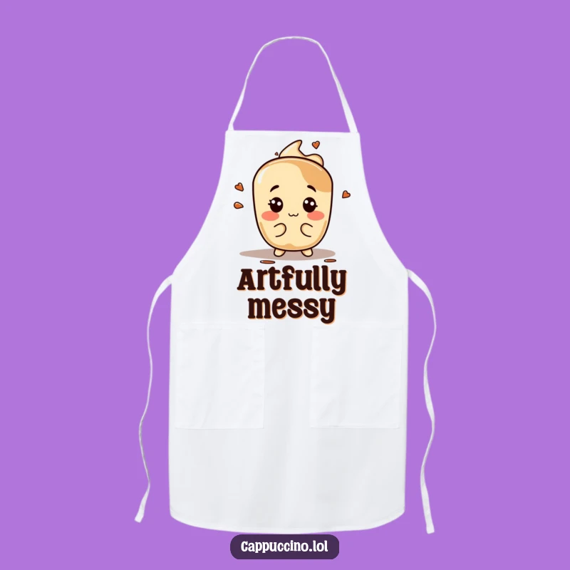 Funny Espresso Stain Apron: Silly Face Chef Character, Kitchen Gift