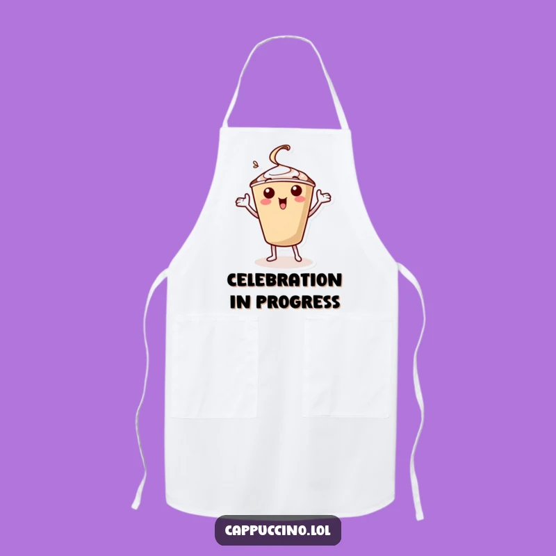 Funny Cappuccino Jig Apron: Cook with Cheer from a Dancing Coffee Character Gift