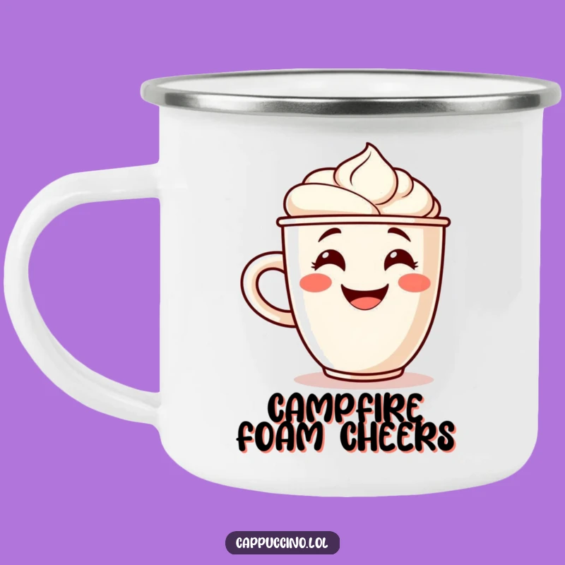 Funny Cappuccino Cup Camping Mug: Fuel Your Adventures with Coffee Cheer!
