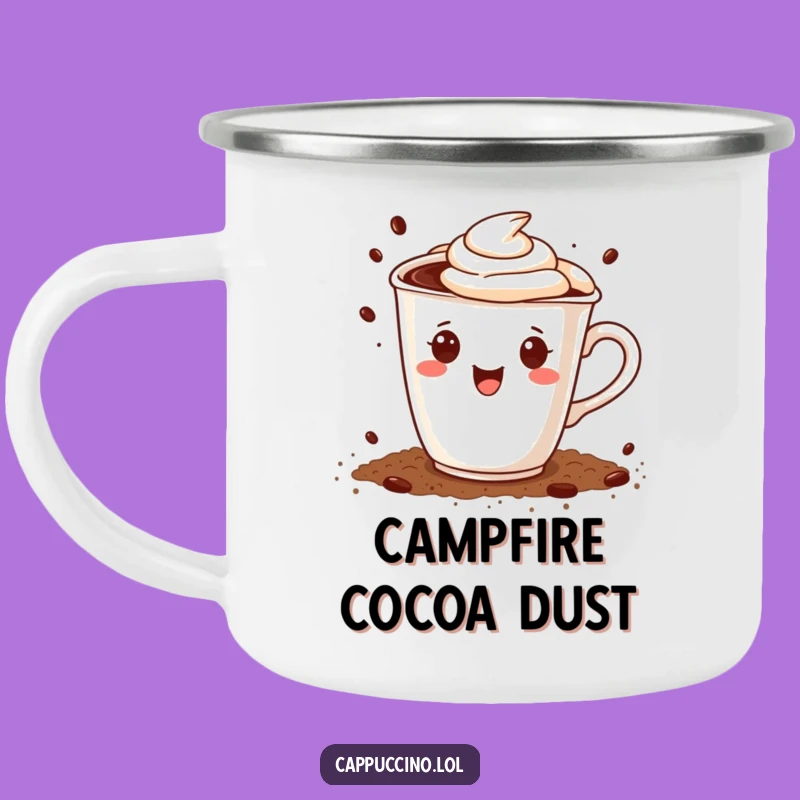 Funny Cappuccino Cup Cocoa Enamel Camping Mug - Sweet Adventures Gift
