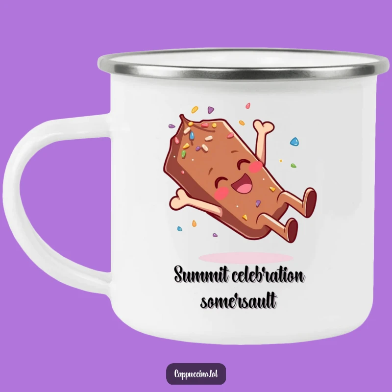 Funny Giggling Sprinkle Camping Mug: Chocolate Somersault Gift - Outdoor Fun