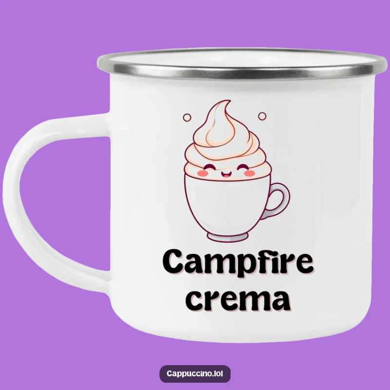Funny Milk Froth Swirl Camping Mug: Cheerful Character Outdoor Cup, Perfect Funny Gift!