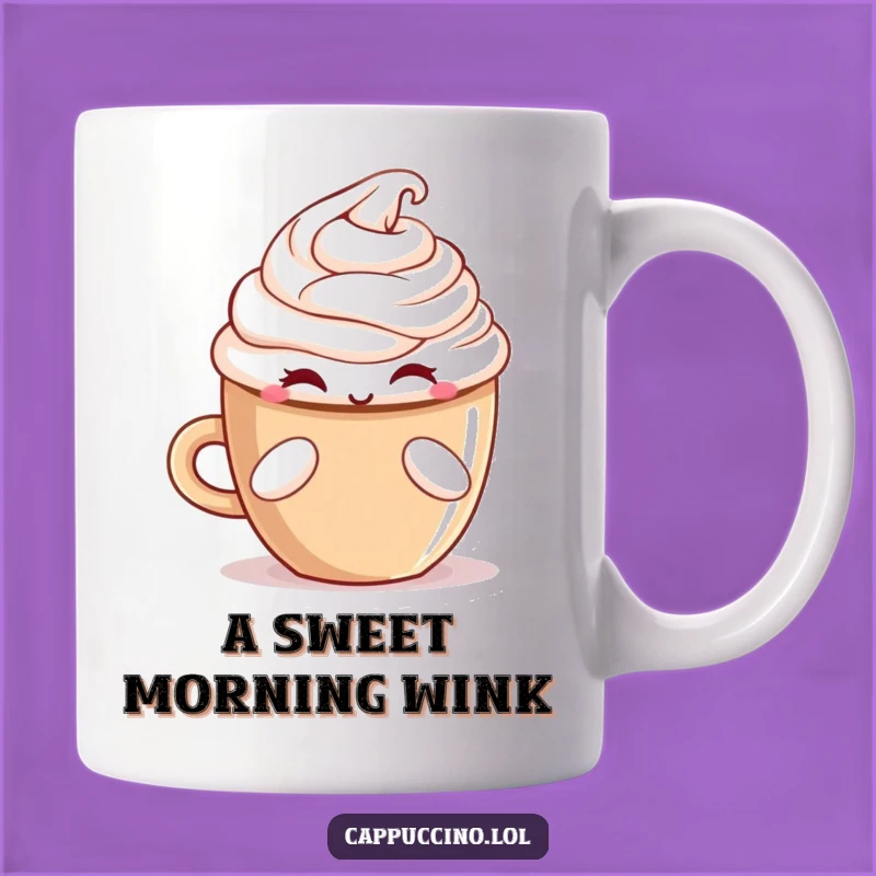 Funny Winking Cappuccino Treat Mug - Share the Joyful Moment!