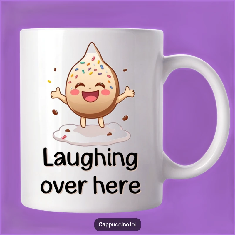 Funny Sprinkle Laugh Mug: Bouncing Character Coffee Cup, Perfect Funny Gift!