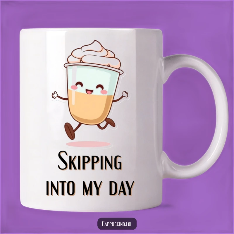Funny Cappuccino Skip Mug: Playful Steps from a Coffee Character Perfect Gift