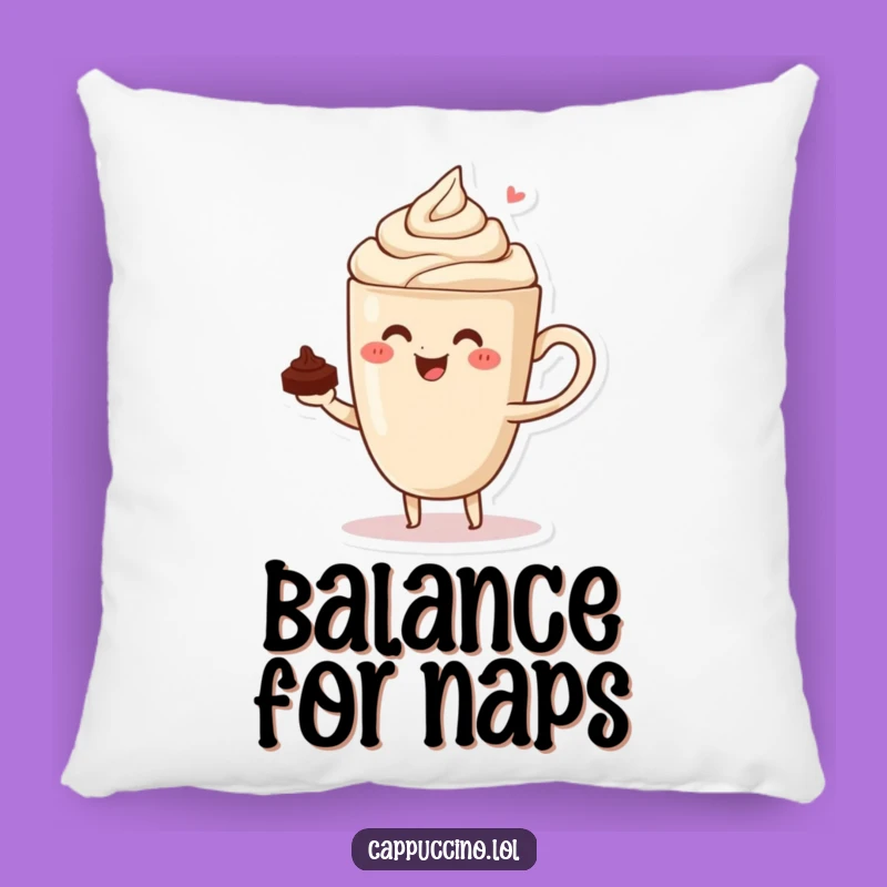 Funny Cappuccino Balance Pillow: Comfy & Chic Coffee Decor!