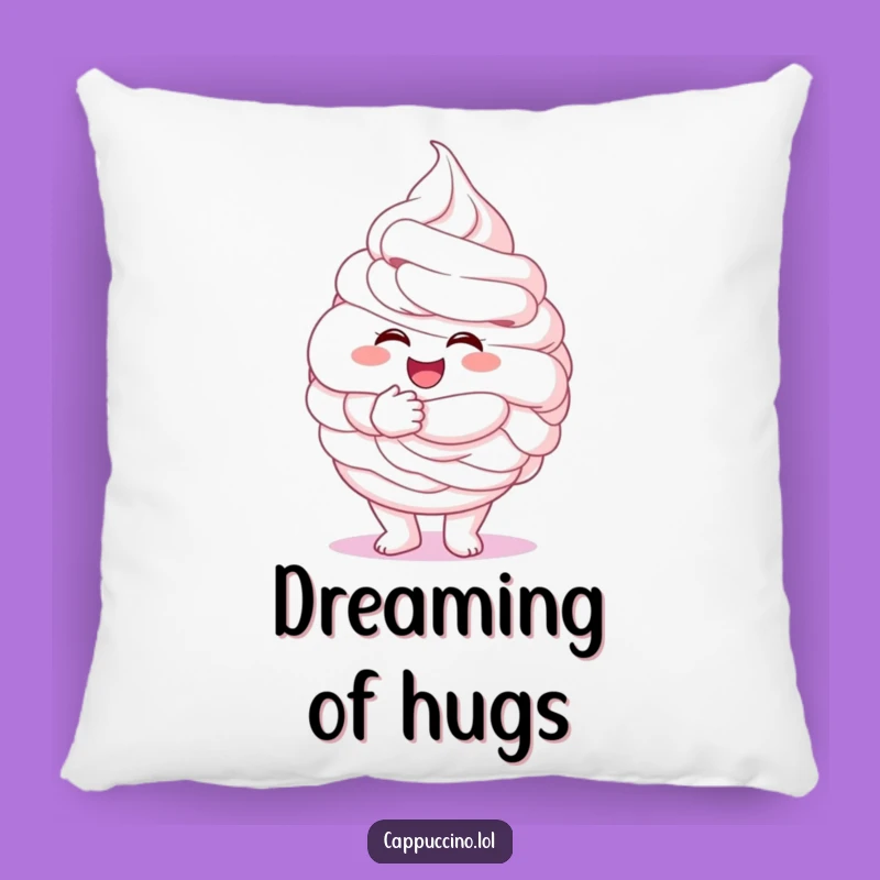 Funny Whipped Cream Hug Pillow: Fluffy Character Cushion, Cozy Gift