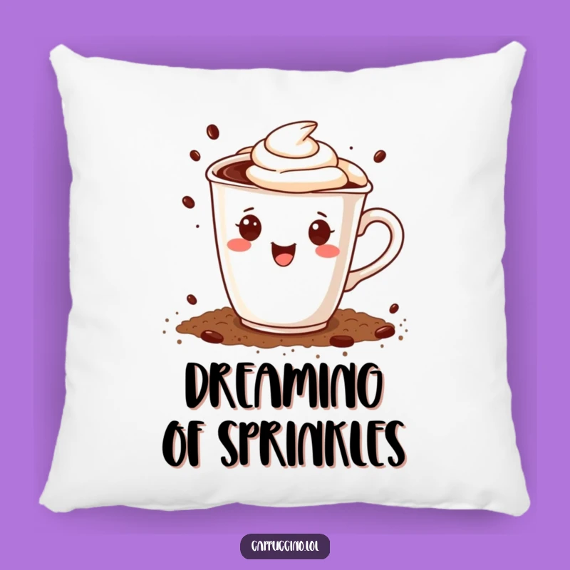 Funny Cappuccino Cup Cocoa Pillow - Cozy Comfort & Sweet Dreams Gift
