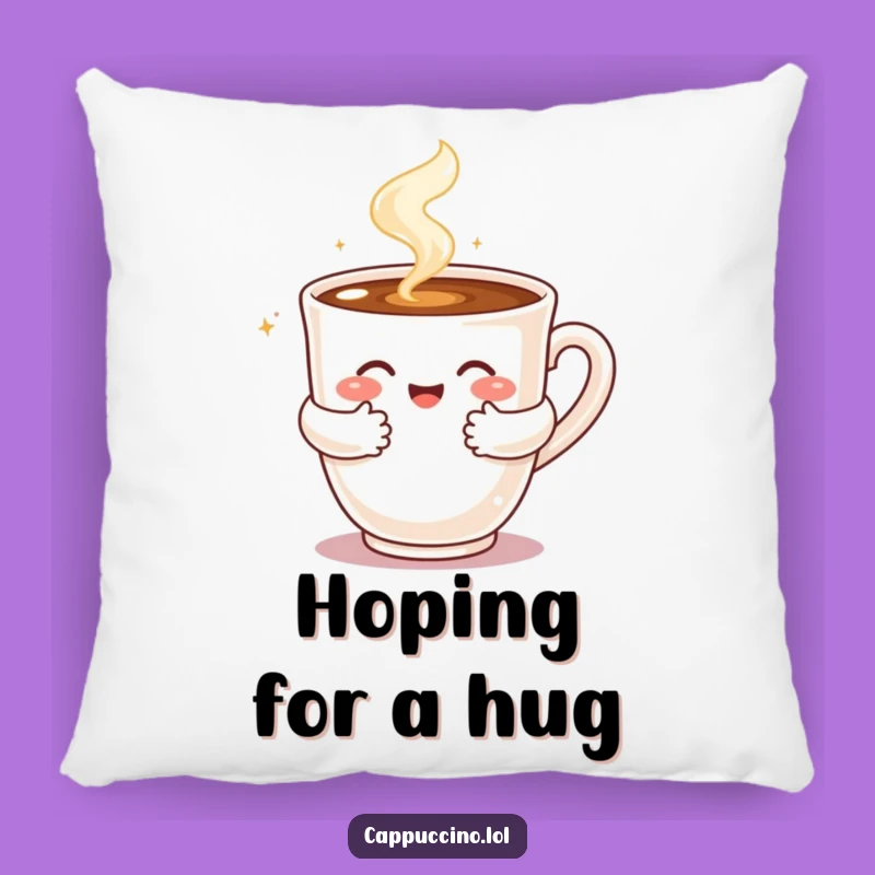 Funny Cappuccino Hug Pillow: Cozy Up with a Steaming Coffee Character Gift