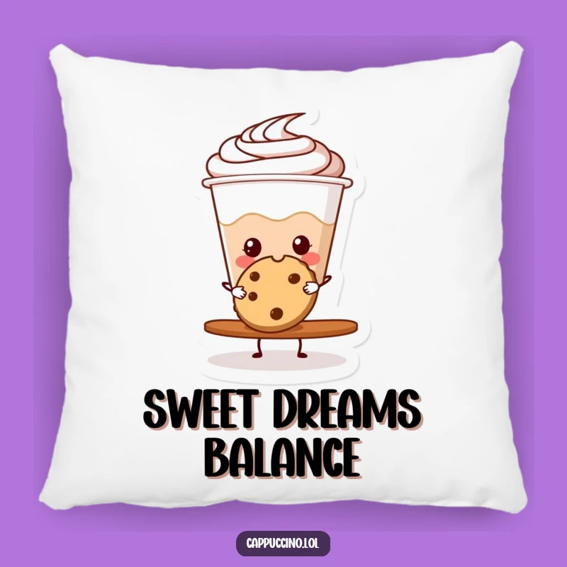Funny Cappuccino Cookie Balance Pillow - Comfy & Hilarious Decor!