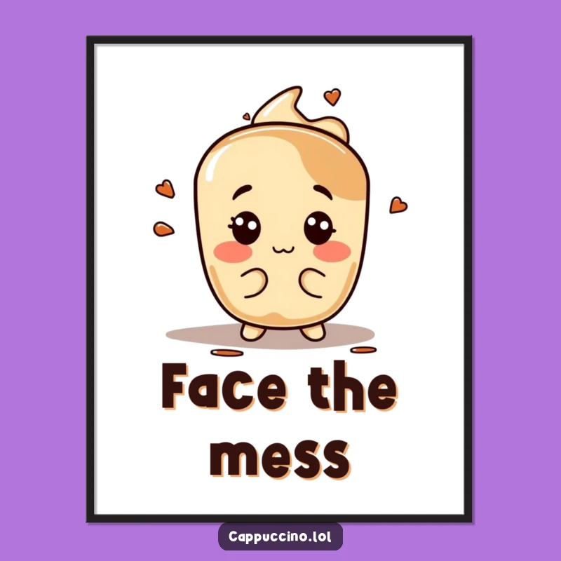 Funny Espresso Stain Silly Face Digital Art Print Decor Gift