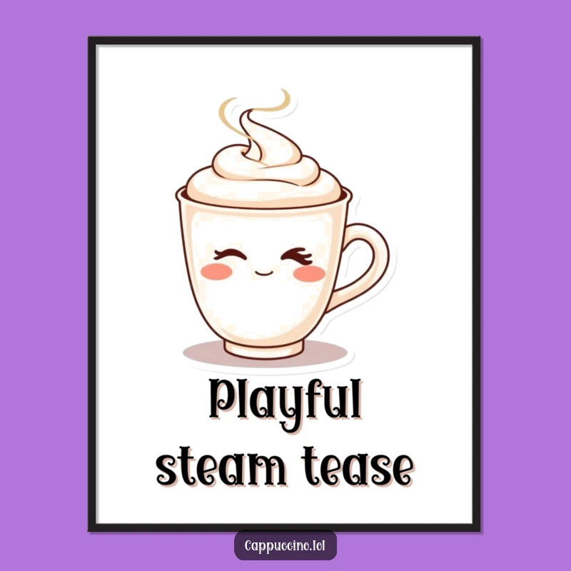 Funny Cappuccino Wink Digital Art: Instant Playful Decor!