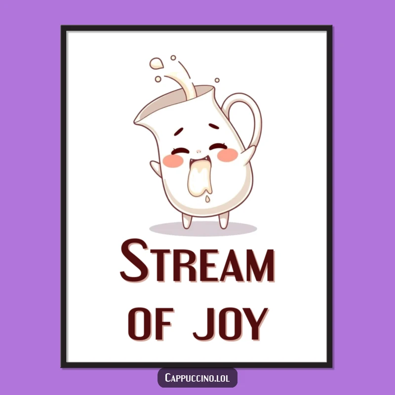 Funny Milk Pitcher Giggles Digital Art Print Decor Gift