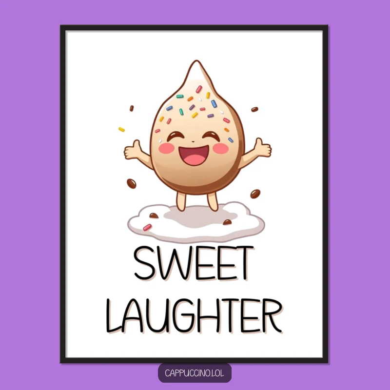 Funny Sprinkle Laugh Digital Art: Bouncing Character Print, Amazing Funny Gift!