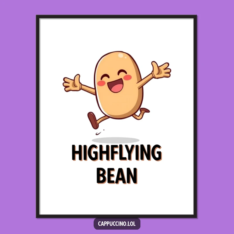 Funny Daring Jump Bean Digital Art: Instant Energy for Your Walls, Perfect Funny Gift!