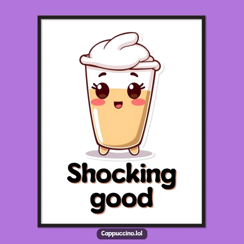 Funny Espresso Surprise Digital Art: Happy Character Print, Amazing Funny Gift!