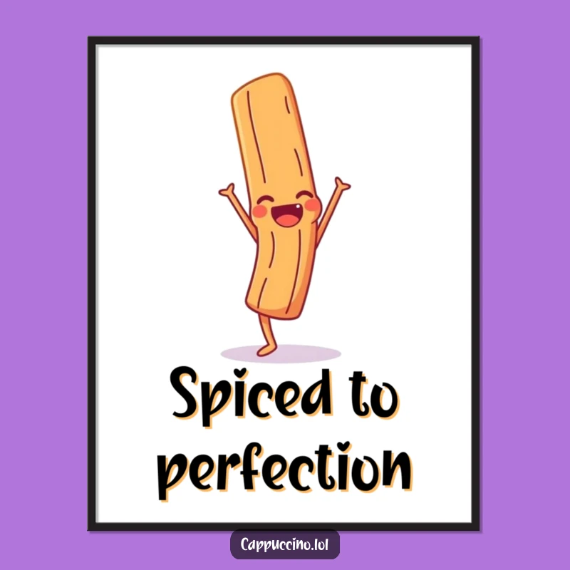 Funny Cinnamon Handstand Digital Art: Giggling Character Print, Amazing Funny Gift!