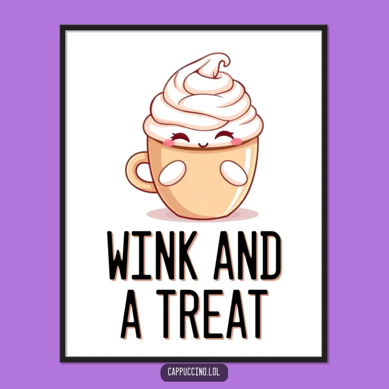 Funny Winking Cappuccino Treat Digital Art - Instant Charm & Joy!