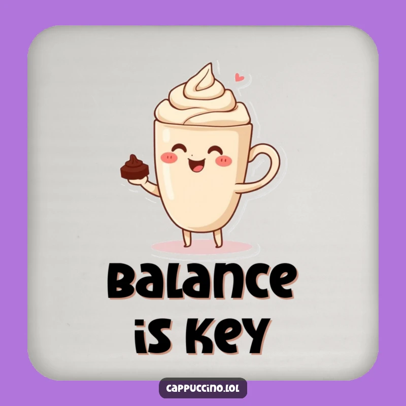 Funny Cappuccino Balance Coaster: Sip with Steady Style!