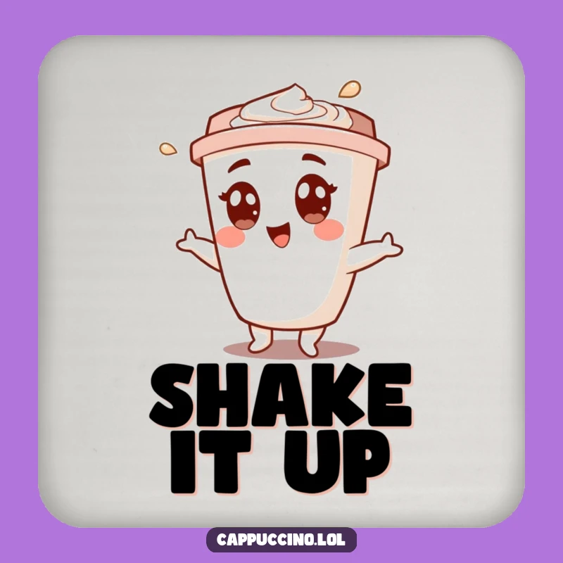 Funny Cappuccino Cup Shimmy Coaster Set - Protect Surfaces with Dance Gift