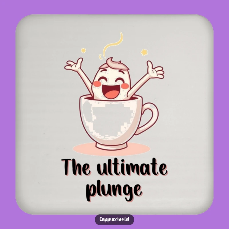 Funny Espresso Leap Coaster: Joyful Coffee Shot Character - Drink Protector