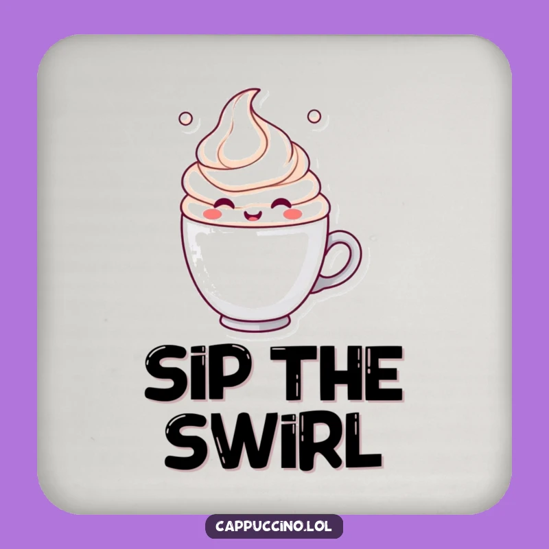 Funny Milk Froth Swirl Coaster: Cheerful Character Drink Protector, Ideal Funny Gift!
