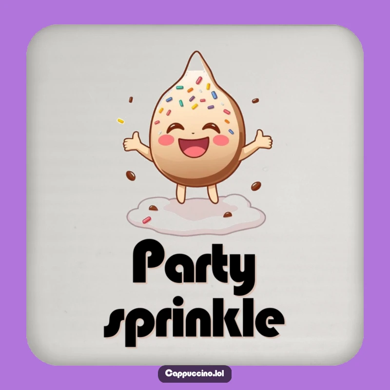 Funny Sprinkle Laugh Coaster: Bouncing Character Drink Protector, Ideal Funny Gift!