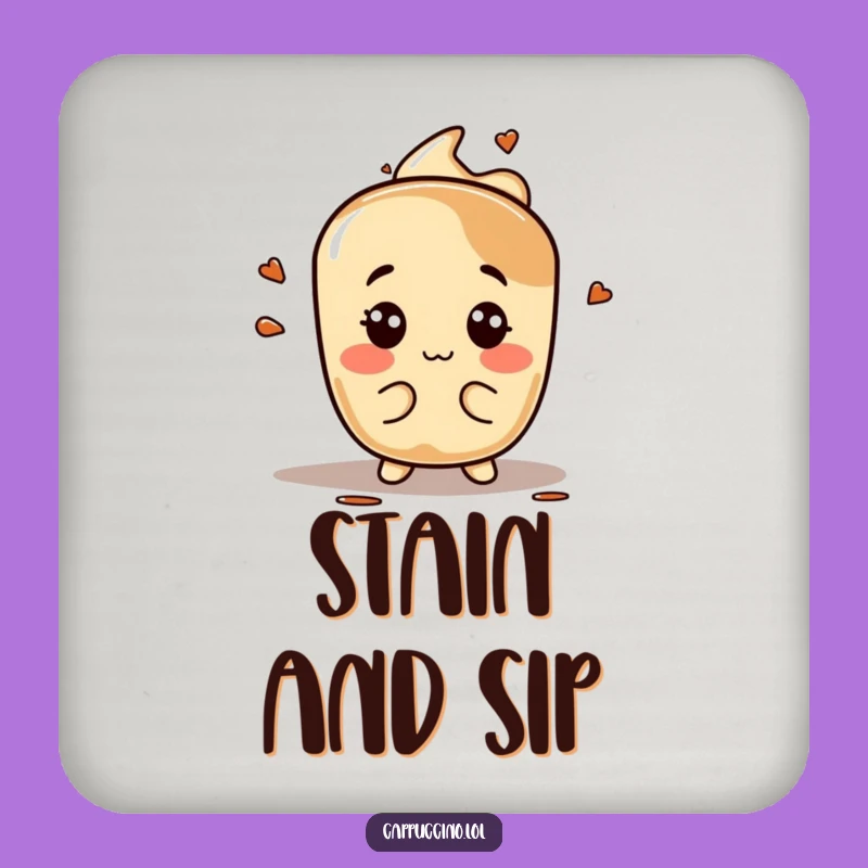 Funny Espresso Stain Coaster: Silly Face Art, Coffee Table Gift
