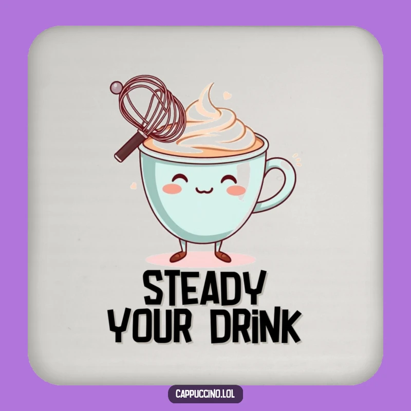 Funny Balancing Drink Coaster: Delicate Cappuccino Cup Character Whisk Set