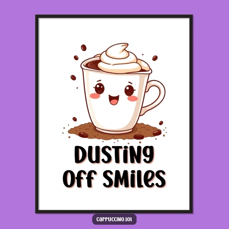 Funny Cappuccino Cup Cocoa Poster - Sweet Wall Art Gift
