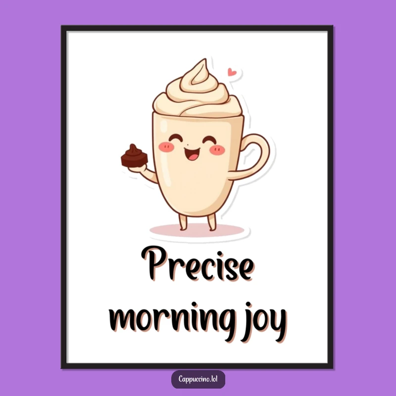 Funny Cappuccino Balance Poster: Artful Coffee Decor & Gift!