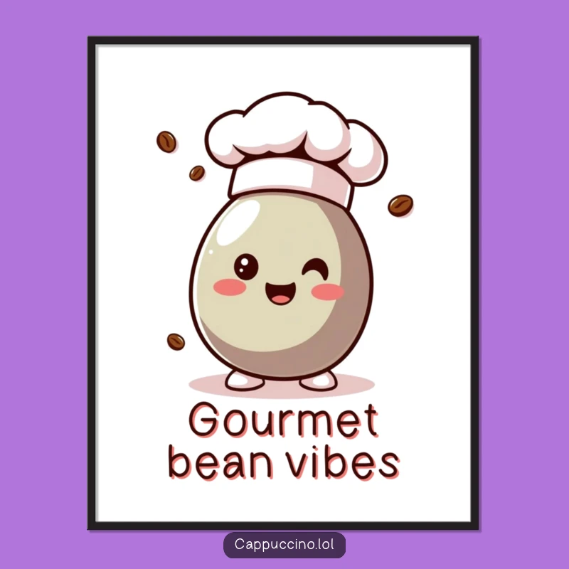 Funny Chef Coffee Bean Poster - Gourmet Art for Your Kitchen!