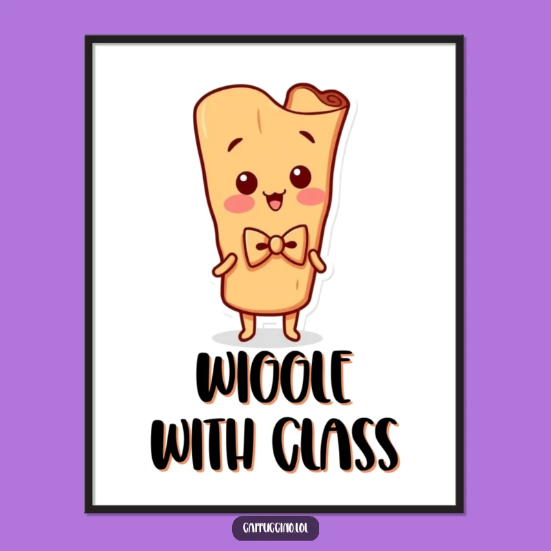 Funny Cinnamon Stick Poster: Wiggling Character Art, Whimsical Funny Gift