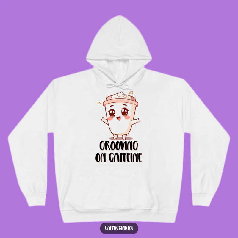 Funny Cappuccino Cup Shimmy Hoodie - Cozy & Cheerful Winter Gift
