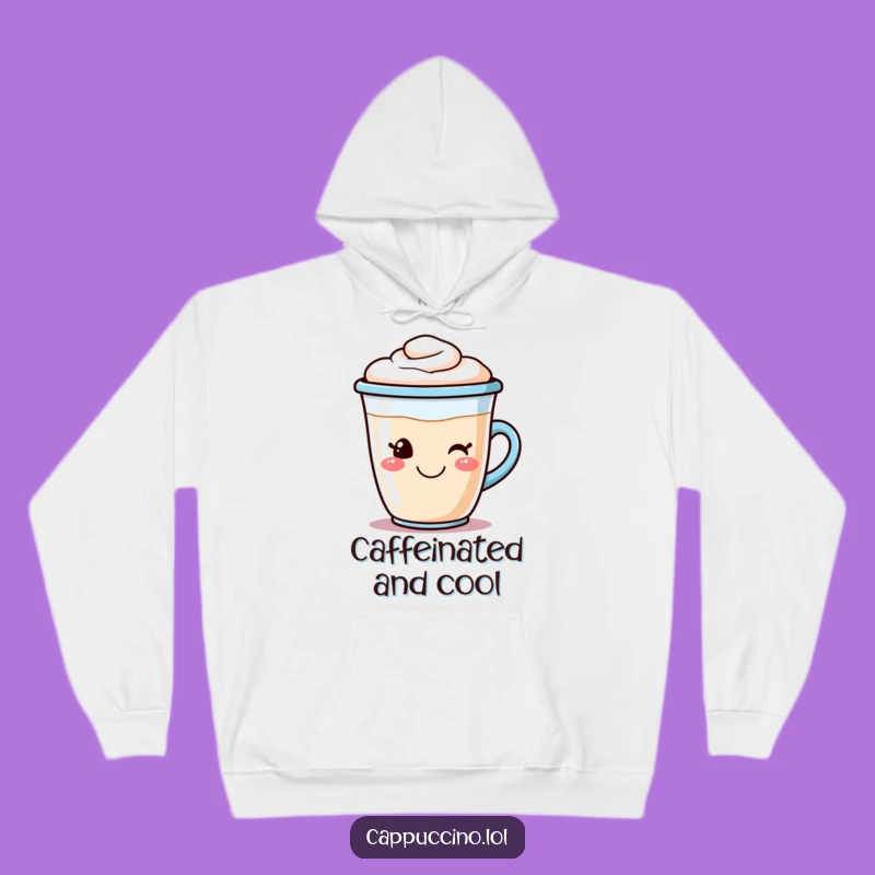 Funny Cappuccino Hoodie: Smiling Coffee Character Sweatshirt, Cozy Funny Gift