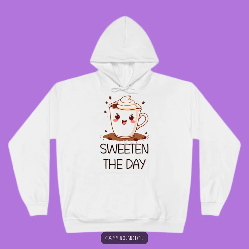 Funny Cappuccino Cup Cocoa Hoodie - Warm & Cozy Comfort Gift