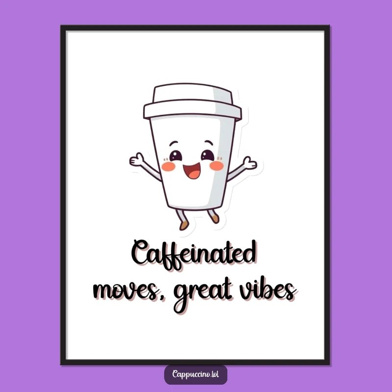 Free Printable Coffee Cup Shimmy Wall Art - Funny Downloadable Decor