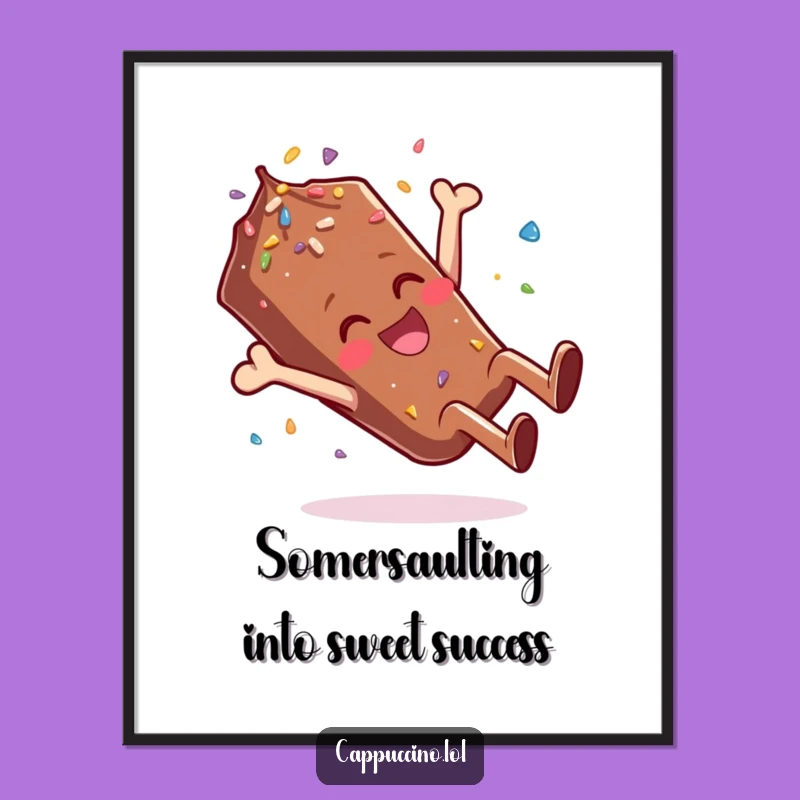 Free Printable Wall Art: Giggling Sprinkle Somersault, Whimsical Decor Download