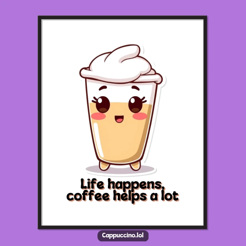 Free Printable Wall Art: Surprised Espresso Shot, Funny Downloadable Coffee Decor