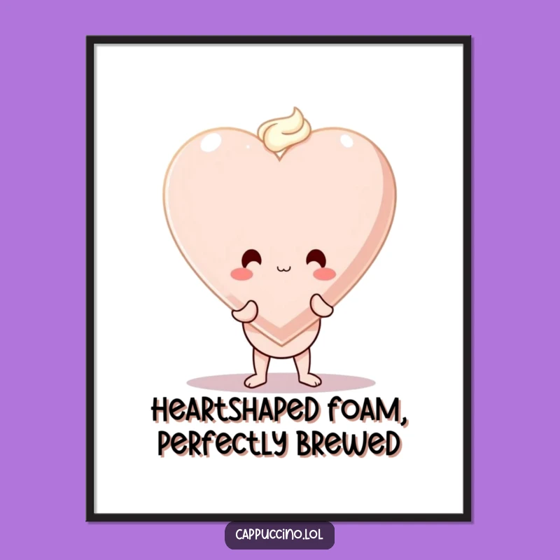 Free Printable Wall Art: Wobbly Cappuccino Heart Balance Coffee Decor