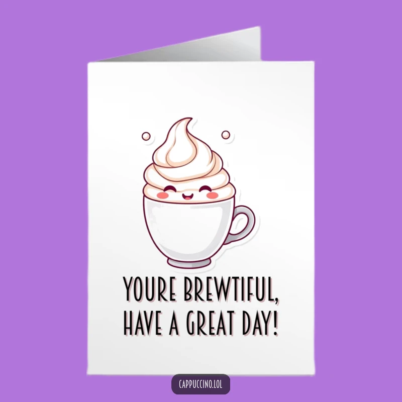 Free Printable Birthday Card: Cheerful Milk Froth Swirl, Funny Downloadable Gift