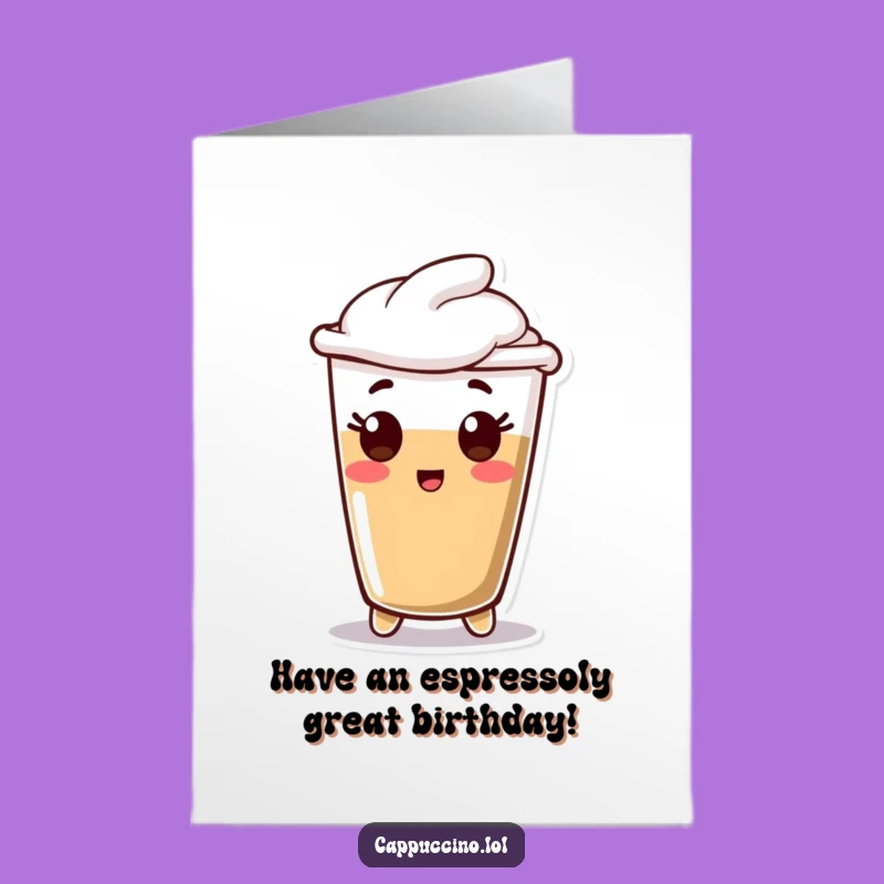 Free Printable Birthday Card: Surprised Espresso Shot, Funny Downloadable Gift