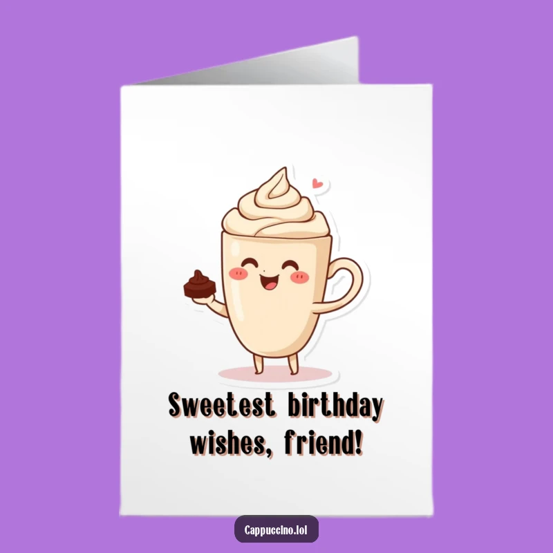 Free Printable Birthday Card: Balancing Cappuccino Fun for a Sweet Celebration