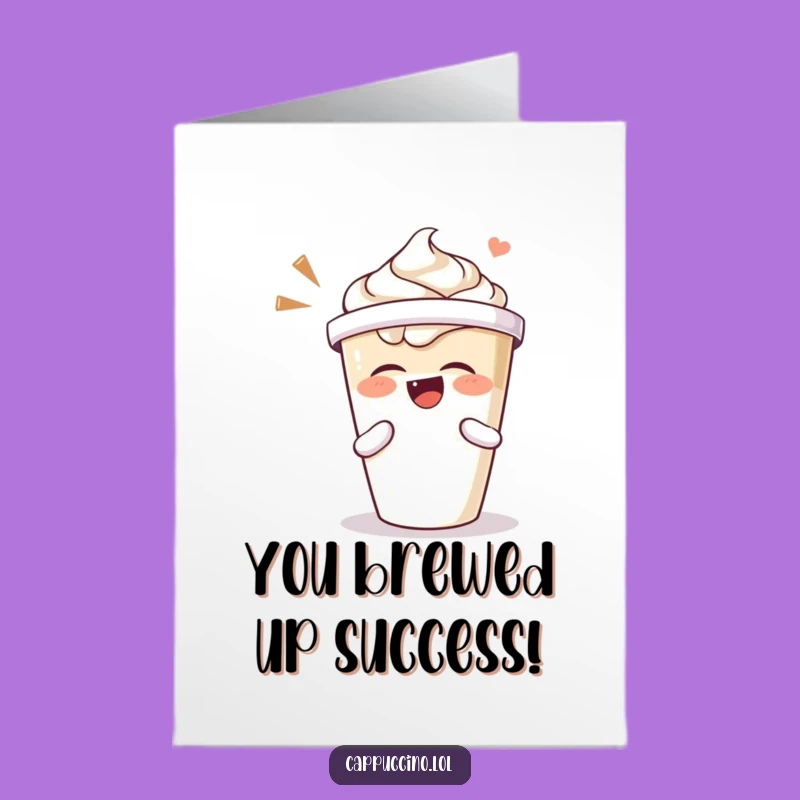 Free Printable Congrats Card: Laughing Coffee Cup Art, Humorous Downloadable Greeting