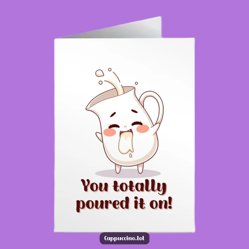 Free Printable Congrats Card: Giggling Milk Pitcher Downloadable Fun