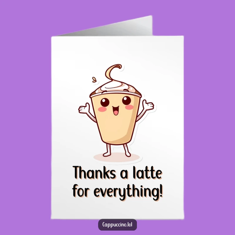 Free Printable Thank You Card: Jiggy Cappuccino's Dance of Gratitude