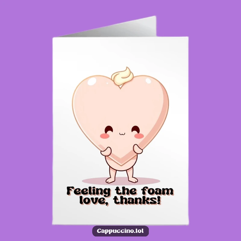 Free Printable Thank You Card: Wobbly Cappuccino Heartfelt Thanks