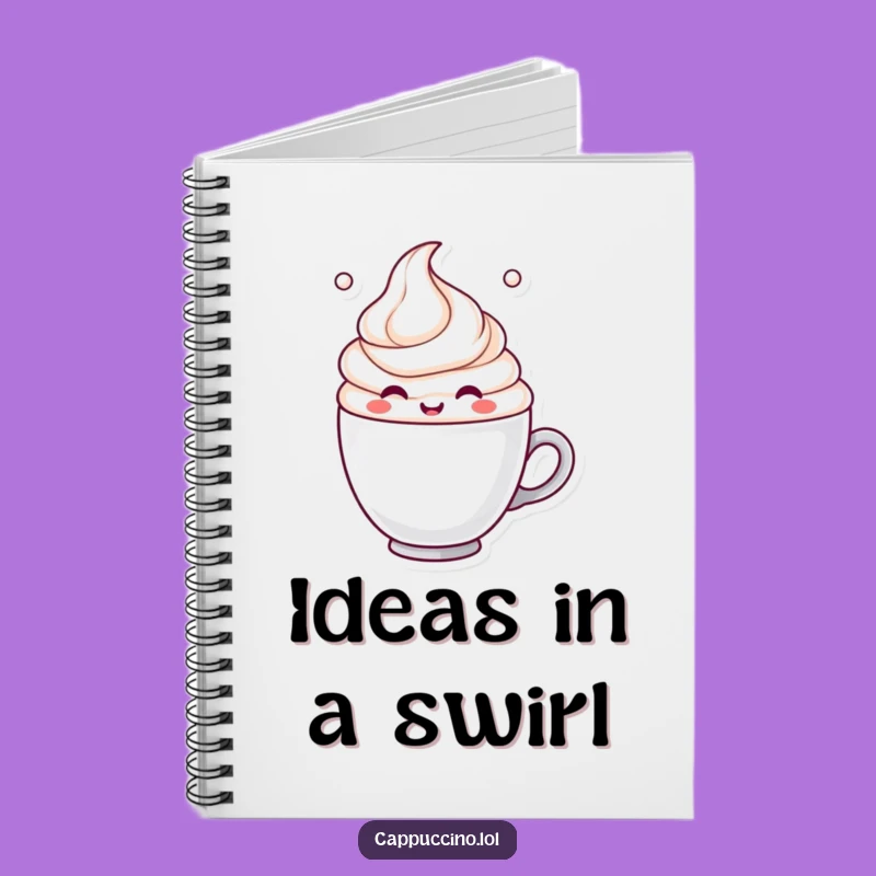 Funny Milk Froth Swirl Notebook: Cheerful Character Journal, Perfect Funny Gift!