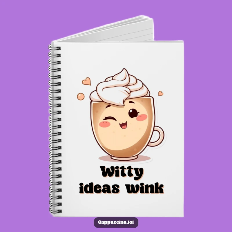 Funny Winking Cappuccino Notebook: Jot Down Playful Ideas, Art Swirl Gift