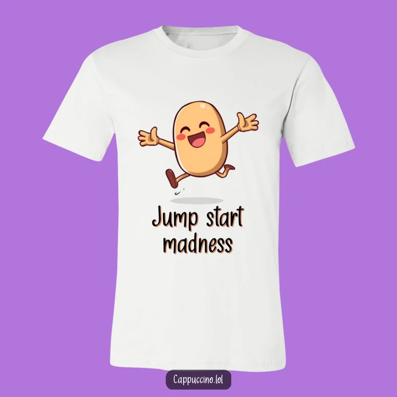 Funny Daring Jump Bean T-Shirt: Energetic Design, Perfect Funny Gift for Go-Getters!
